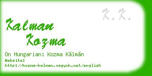 kalman kozma business card