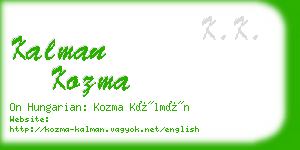 kalman kozma business card